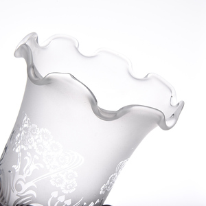 Chụp đèn thủy tinh chuông mờ với trang trí hoa phun cát. Đèn thủy tinh bao gồm cho đèn chùm đèn fan hâm mộ Đèn bóng râm - Product Image 3