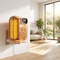 Ventilateur Chauffant Électrique Portable avec Écran Tactile Numérique, 3 Vitesses, Protection Contre la Surchauffe, Mini Chauffage d'Espace Mural pour l'Hiver avec Éclairage