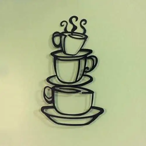 Schwarze Kaffeetasse Silhouette Metall wand kunst für Haupt dekoration, Java-Geschäfte, Restaurants, Geschenke