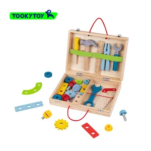 Kinder Tool Set Box Holz spielzeug Set Pretend Toy Carpenter Tool Box Vorschul spielzeug für Kinder