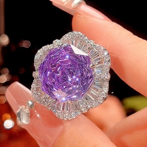 Wholesale Trendy Eco-friendly Copper 6-12mm Violet Zircon Floral <b>Earrings</b> Set Wholesale Fashion Jewelry <b>Earrings</b> for Women - Product Image 5