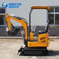 Mini-excavatrice sur chenilles diesel de 0,8 tonne, chenilles en caoutchouc, pelle hydraulique pour opérations en espace restreint