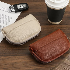 <b>Vintage</b> Hot-selling PU Leather Zippercoin Bags Pouch Exquisite <b>Key</b> Pouch Mini Handheld Card Holder Durable Car <b>Key</b> Holder - Product Image 6