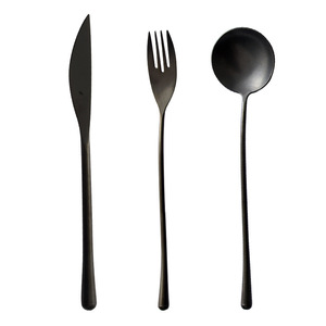 Juego de Cubiertos Occidentales de Acero Inoxidable 304 con Acabado Vintage, Negro <span class=keywords><strong>Mate</strong></span>, Cuchillo para Carne, Tenedor y Cuchara de Café Desechables, <span class=keywords><strong>Vajilla</strong></span> de Lujo - Product Image 2