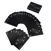 SFT-Cartes à jouer de poker avec boîte Tuck, échantillon gratuit, conception de logo personnalisé, papier d'aluminium noir mat