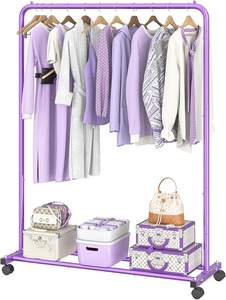 Porte-vêtements avec étagères de rangement, organisateur de vêtements sur roulettes pour suspendre les vêtements - Product Image 4