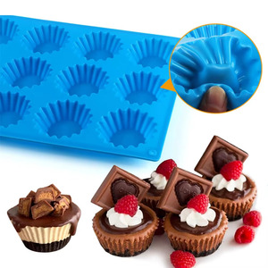 Moule à muffins en silicone 12 cavités, outils de cuisson pour gâteaux, moule à cupcakes, moule à pudding, moule à glace, qualité alimentaire, compatible four et lave-vaisselle - Product Image 2