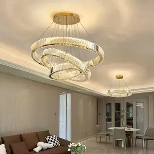 Kingtoro Modern Indoor Luxury Hotel Home soggiorno decorativo K9 cristallo moderno lampadario a sospensione a LED