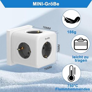 Factory Hot Sale Fashionable 5-in-1 EU Socket <b>Adapter</b> <b>Plug</b> Multi Power Strip Socket Without Cable 16A Current - Product Image 6