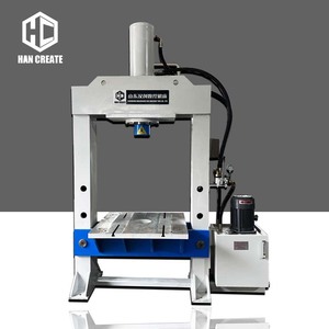 Presse hydraulique d'atelier compacte HanCreate série YM 63 tonnes, type portique en H, avec composant essentiel de pompe - Product Image 1