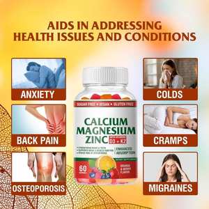 Calcio magnesio zinco Gummies D3 K2 calcio Gummies supporto magnesio Immune migliorare la salute calcio vitamina D caramelle gommose - Product Image 4