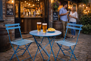 Conjunto de <span class=keywords><strong>Bistro</strong></span> Plegable de Metal Premium, Mesa y Sillas de Jardín para 2 Personas, para Patio, Balcón y Uso en Exteriores - Product Image 3