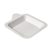 Assiette de dégustation biodégradable jetable en bagasse de canne à sucre, forme carrée mini, pour finger foods
