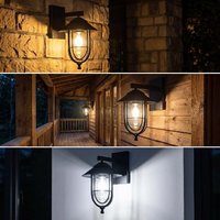 Lampe murale solaire rétro à LED personnalisée, étanche IP65, à intensité variable, antirouille, approuvée ODM/OEM pour la décoration extérieure