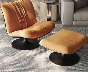 Fauteuil de loisirs individuel Baxter italien de style Marilyn, pivotant, pour salon et balcon - Product Image 2