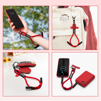 Correa de Muñeca para Teléfono con Cable de Carga, Cable USB-C a USB-C con Carga Rápida de 60W, Cordón Antirrobo para Teléfono para Actividades Diarias