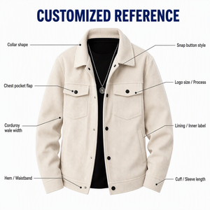 <span class=keywords><strong>Chaqueta</strong></span> de Pana de Manga Larga para <span class=keywords><strong>Hombre</strong></span> Personalizada de Fábrica, Abrigo Casual Deportivo de Otoño con un Solo Botón, ODM OEM, Venta al por Mayor, Logotipo Personalizado - Product Image 2