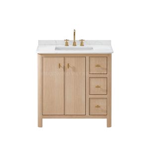 Moderno nuevo diseño muebles de baño de madera maciza montado en el piso Gabinete de la vanidad del baño - Product Image 2
