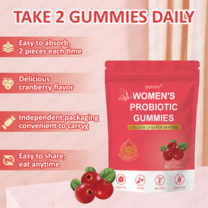 Venta caliente mujeres gomitas probióticas con vitamina C sabor a arándano apoyo Flora Health 60 Count - Product Image 3