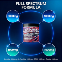 Gummies de créatine monohydrate sans sucre, marque privée OEM, 5000 mg, pour la croissance musculaire, pré-entraînement, halal