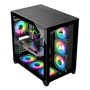 Lovingcool ordenador PC Gamer carcasa accesorios gabinete gamer CPU case Mid Tower Gaming case ATX con ventana de panel lateral - Product Image 1
