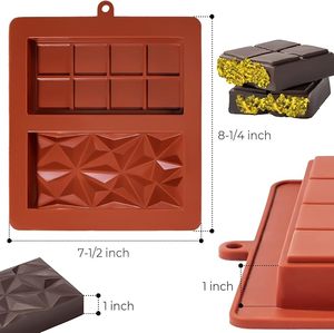 Molde de silicona grueso para barra de chocolate de pistacho de 1 pulgada de profundidad, estilo Dubai - Product Image 3