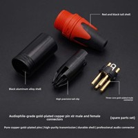 Vente directe usine – Connecteur XLR à trois broches en cuivre plaqué or pour microphone et mixeur audio/vidéo