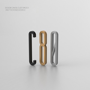 Numéro de <span class=keywords><strong>maison</strong></span> en acrylique auto-adhésif 3D découpé au laser avec finition métallique pour <span class=keywords><strong>maison</strong></span>, hôtel, bureau, appartement, villa, studio - Product Image 6