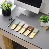 Clip à stylo en cuir PU fait main, clip à stylo en métal, porte-stylo en acier inoxydable, porte-papier pour carnet, cadeaux de bureau pour les enseignants