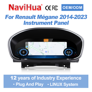 NaviHua - Mise à niveau automobile pour Renault Megane 4 2014-2023 - Système Linux - Tableau de bord numérique LCD - Compteur de vitesse automatique - Product Image 2