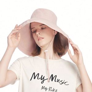 Chapeau Bob Décontracté à Large Bord Anti-UV Uni pour Femme, Idéal pour les Vacances et la Plage – Collection Printemps-Été (Vente en Gros) - Product Image 4