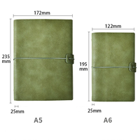 Carnet A5 A6 en cuir PU, reliure métallique à feuilles mobiles, papier ligné, reliure spirale, pages épaisses, agenda professionnel, cadeau