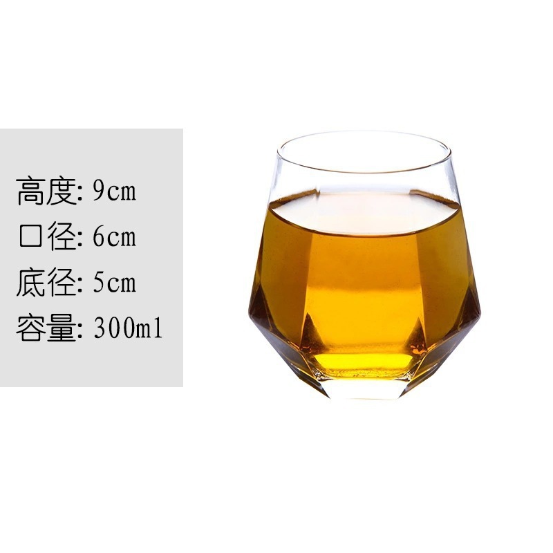 300ml  Gold rim Whiskey Glasses Crystal Whisky Tumbler Glasses