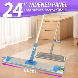 MSJ Mop Piatto in Microfibra da 24'' per Pulizia Commerciale con Manico Lungo in Alluminio per Pulizia Magazzini - Product Image 2
