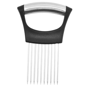 Wholesale 1pc Stainless Steel Onion Slicer Holder Multipurpose Meat Tenderizers Vegetable Potato Tomato Lemon Cutting Tool Full - Product Image 4