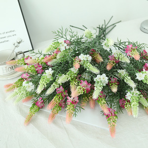Composition florale artificielle de lupins simulés en plastique, rose, blanc, violet, pour décoration de mariage et de maison, et accessoires de photographie extérieure - Product Image 1