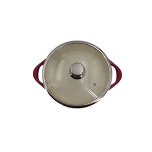 28 cm <span class=keywords><strong>de</strong></span> aluminio antiadherente el tratamiento superficial <span class=keywords><strong>de</strong></span> <span class=keywords><strong>la</strong></span> <span class=keywords><strong>pintura</strong></span> <span class=keywords><strong>de</strong></span> cubierta <span class=keywords><strong>de</strong></span> vidrio cazuela - Product Image 3