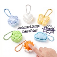 3D Printed Custom Fidget Keychain Creative Blue Cloud Shaped Fidget Keychain Stress Relief Toy Keychain Pendant