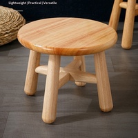 Taburete Pequeño de Madera Maciza, Estilo Minimalista, Banco Compacto para el Hogar, para Cambiar Zapatos o como Mesa de Té