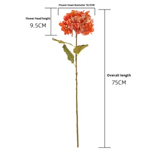 Fleurs et plantes décoratives en gros style INS pour mariage, hortensias séchés et brûlés, fleurs et plantes artificielles vertes MW24833 - Product Image 3