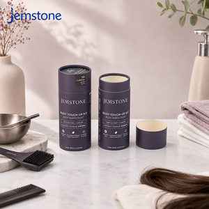 Emballage personnalisé en tube de papier recyclé pour colorant capillaire, boîte cylindrique en carton kraft imprimé à bords roulés pour produits de soin des cheveux en salon - Product Image 2