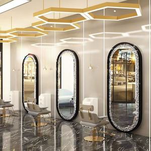 Espejo de Pared para Salón de Belleza, Estilo Dorado, Grande, de Cuerpo Entero, con Iluminación LED, para Peluquería y Maquillaje, Venta Caliente 2025 - Product Image 3