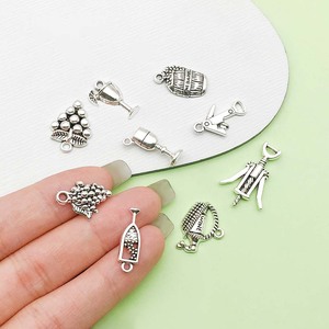 Pendentifs en alliage d'argent antique, série verres à vin, formes variées pour la fabrication de bracelets, accessoires de bijoux DIY - Product Image 2