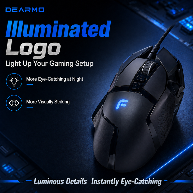Ergonomic Wired Optical Gaming Mouse F35 USB LED 6 Buttons Programmable Rechargeable Right-Handed for Laptop/Desktop Gaming