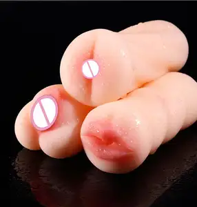 En gros Pas Cher Poches Chatte Jouets Pour Hommes Mini Réaliste Silicone Masturbateur Adulte Bouche Vagin Mâle MasterbationToys OEM %