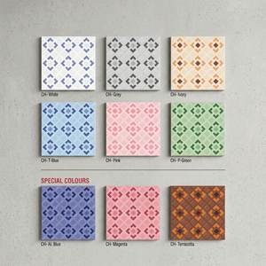 กระเบื้องปูพื้นเซรามิกขนาด 12x12 นิ้ว ลายนูน ดีไซน์เนอร์ เคลือบเงา สไตล์รัสติก รูปทรงสี่เหลี่ยมจัตุรัส สำหรับปูพื้นภายในอาคาร - Product Image 2