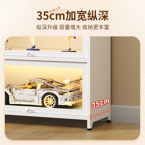 ตู้หนังสือเหล็กสามชั้นแบบตั้งพื้นพร้อมบานกระจกสำหรับห้องนั่งเล่น - Product Image 4