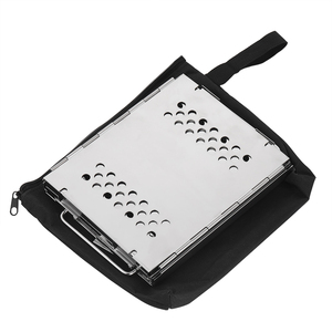 Griglia pieghevole in acciaio inossidabile per barbecue portatile regolabile in altezza grande apertura per stufe a carbone da esterno - Product Image 6