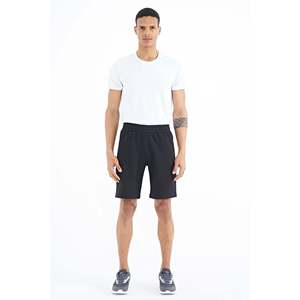Shorts noirs à poches pour homme Air Jones Ryan - Coupe standard - Vêtements de sport décontractés en mélange de coton pour le sport et le confort estival - Product Image 1