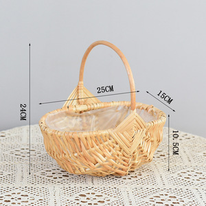 Flower <strong>Baskets</strong> Rattan <strong>Weaving</strong> Flower Arrangement Portable Outdoor Holiday Wicker Picnic <strong>Basket</strong> Gift Picnic <strong>Basket</strong> - Product Image 3